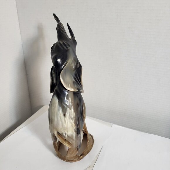 Vintage Elephant Sculpture Hand Carved Horn 11" tall - Picture 7 of 9